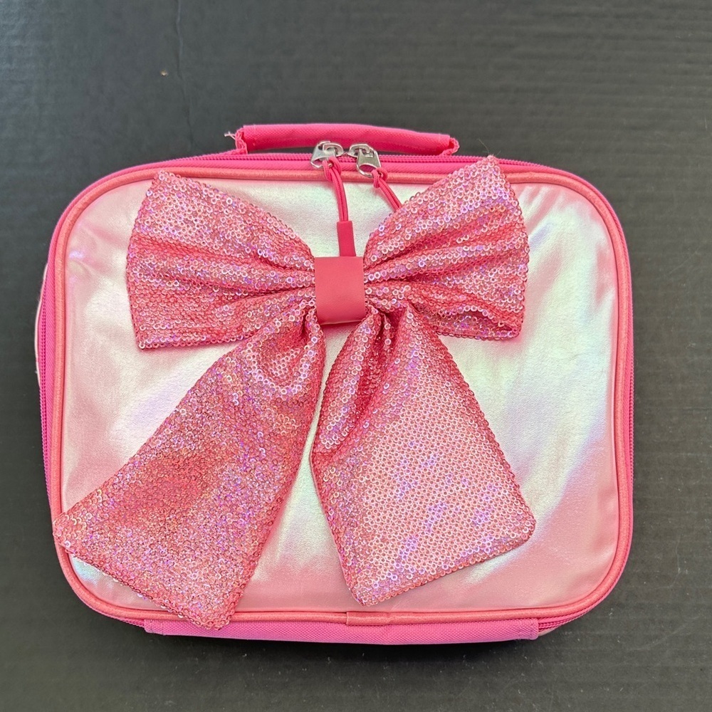 Sparkly Pink Bow Kids Lunch Box